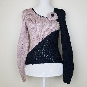 Lorna Adams Los Angeles Ribbon Crochet Sweater XS